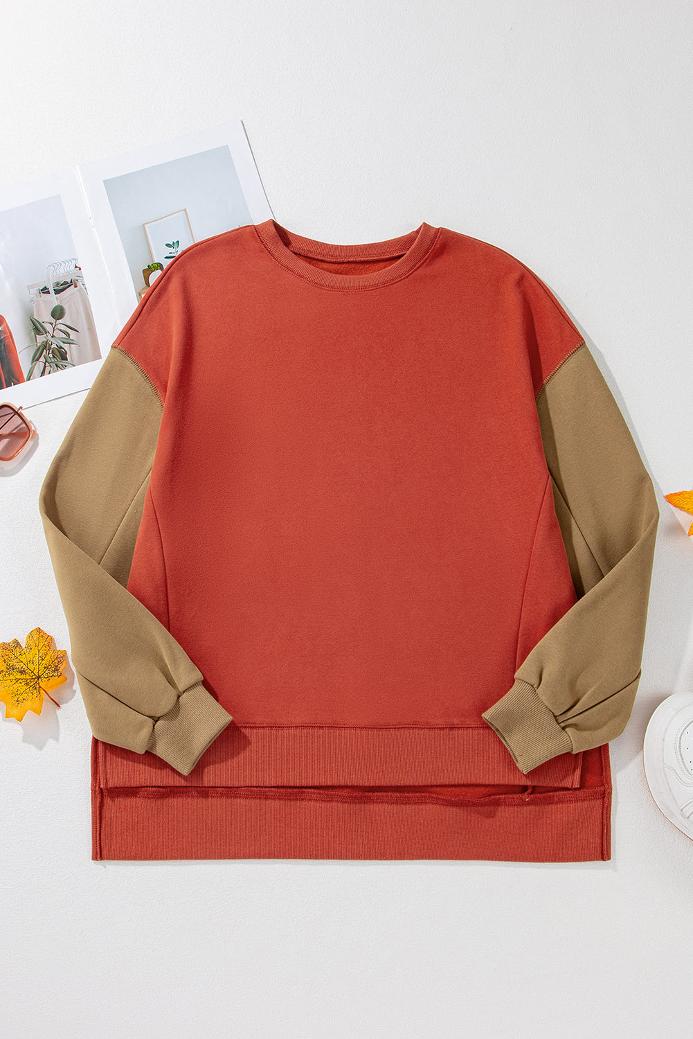 Two Tone Drop Shoulder Sweatshirt