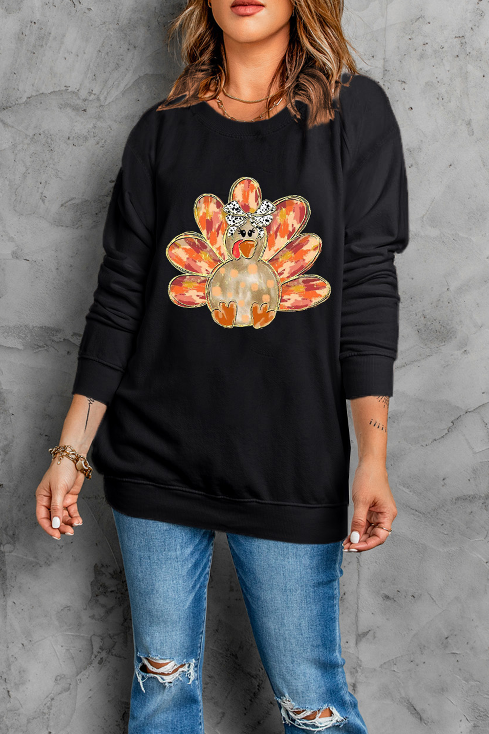 Black Thanksgiving Graphic Sweatshirt