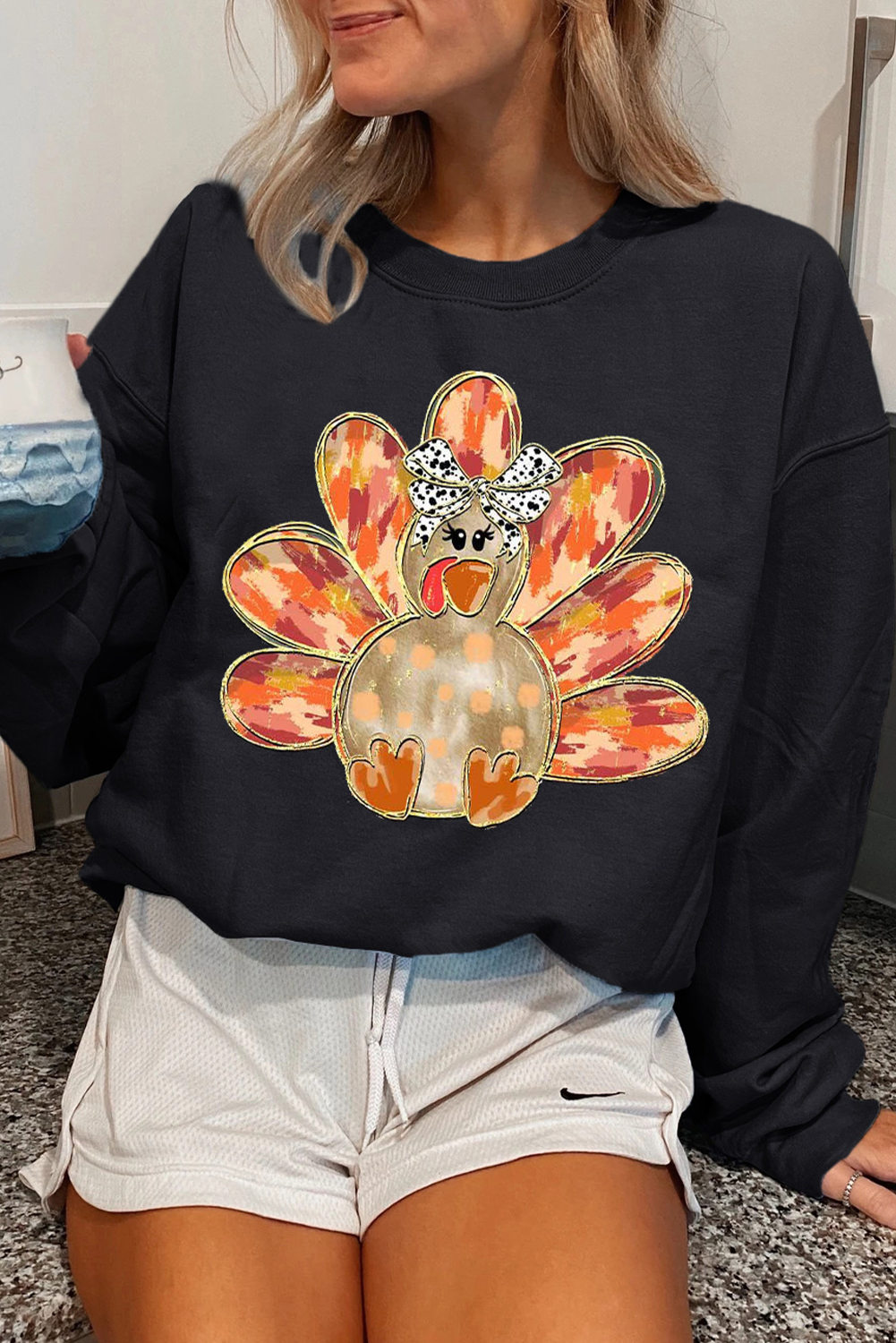 Black Thanksgiving Graphic Sweatshirt