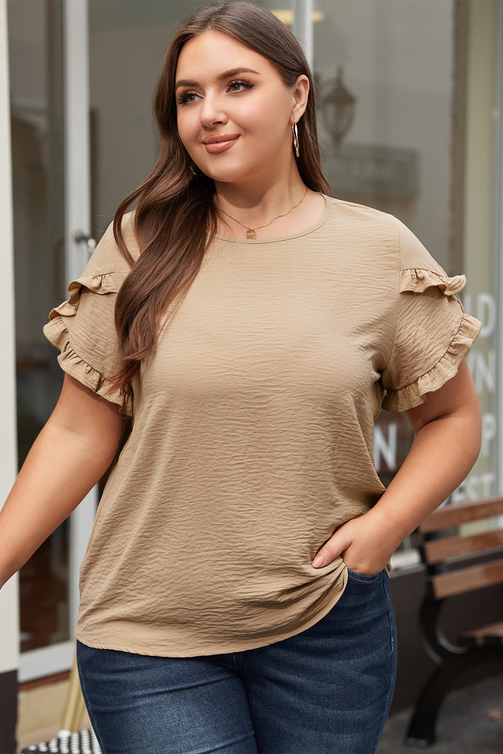 Everyday Ruffled Sleeve Top