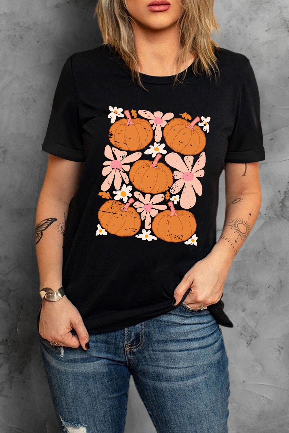 Pumpkin Flower Graphic Tee