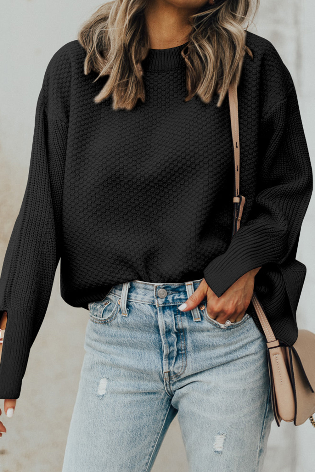 Textured Knit Sweater