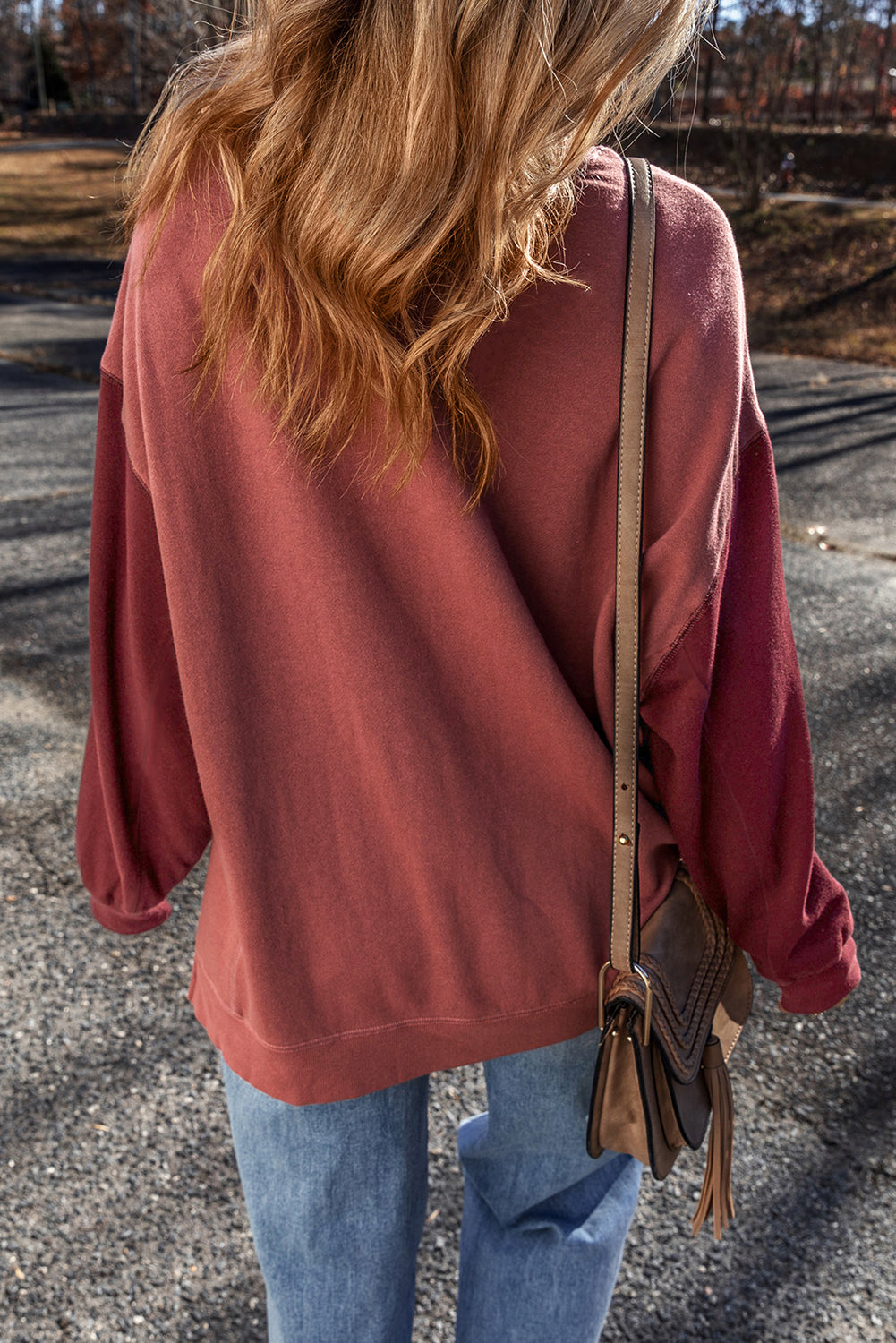 Two Tone Drop Shoulder Sweatshirt