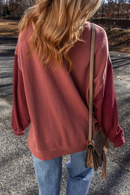 Two Tone Drop Shoulder Sweatshirt