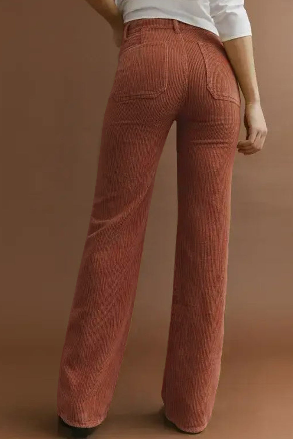 High Waist Corduroy Flare Leg Pants