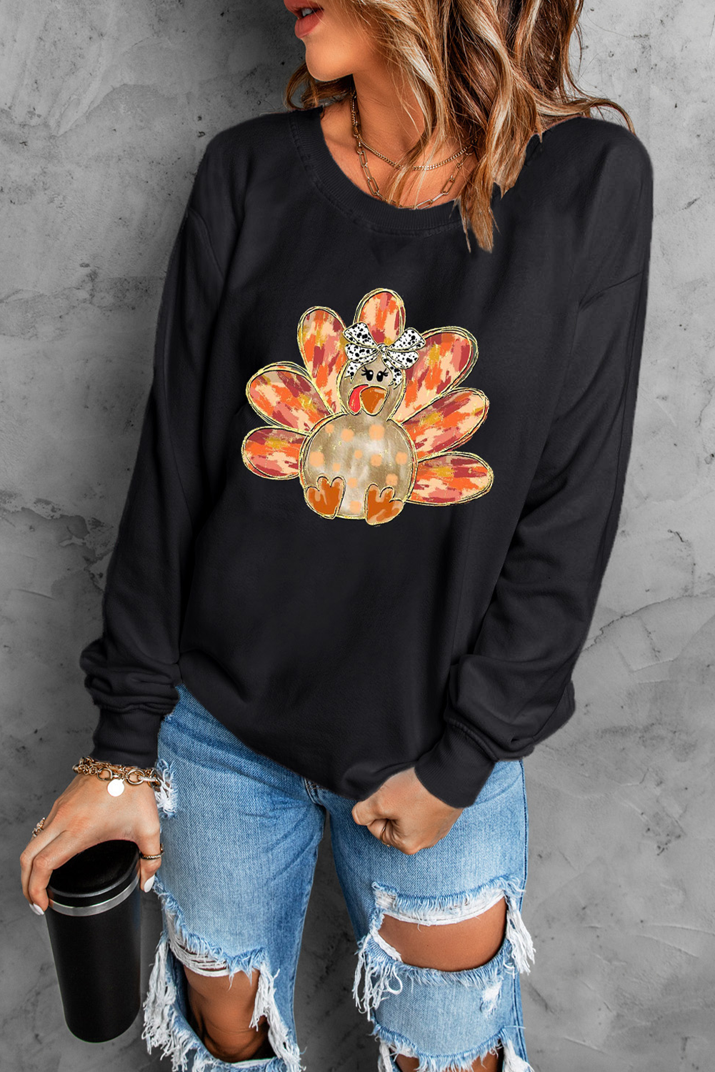 Black Thanksgiving Graphic Sweatshirt