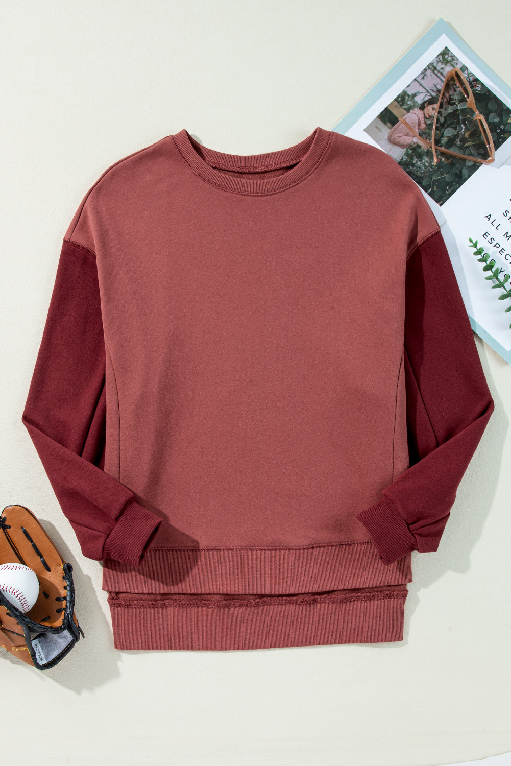 Two Tone Drop Shoulder Sweatshirt