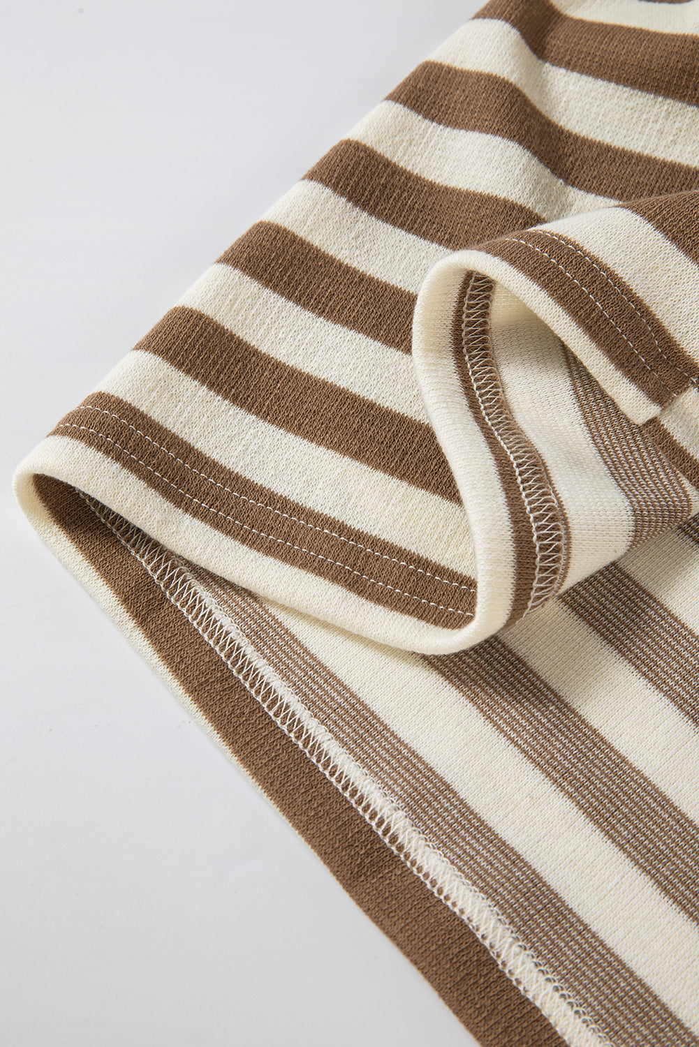 Striped Drop Sleeve Henley Hoodie