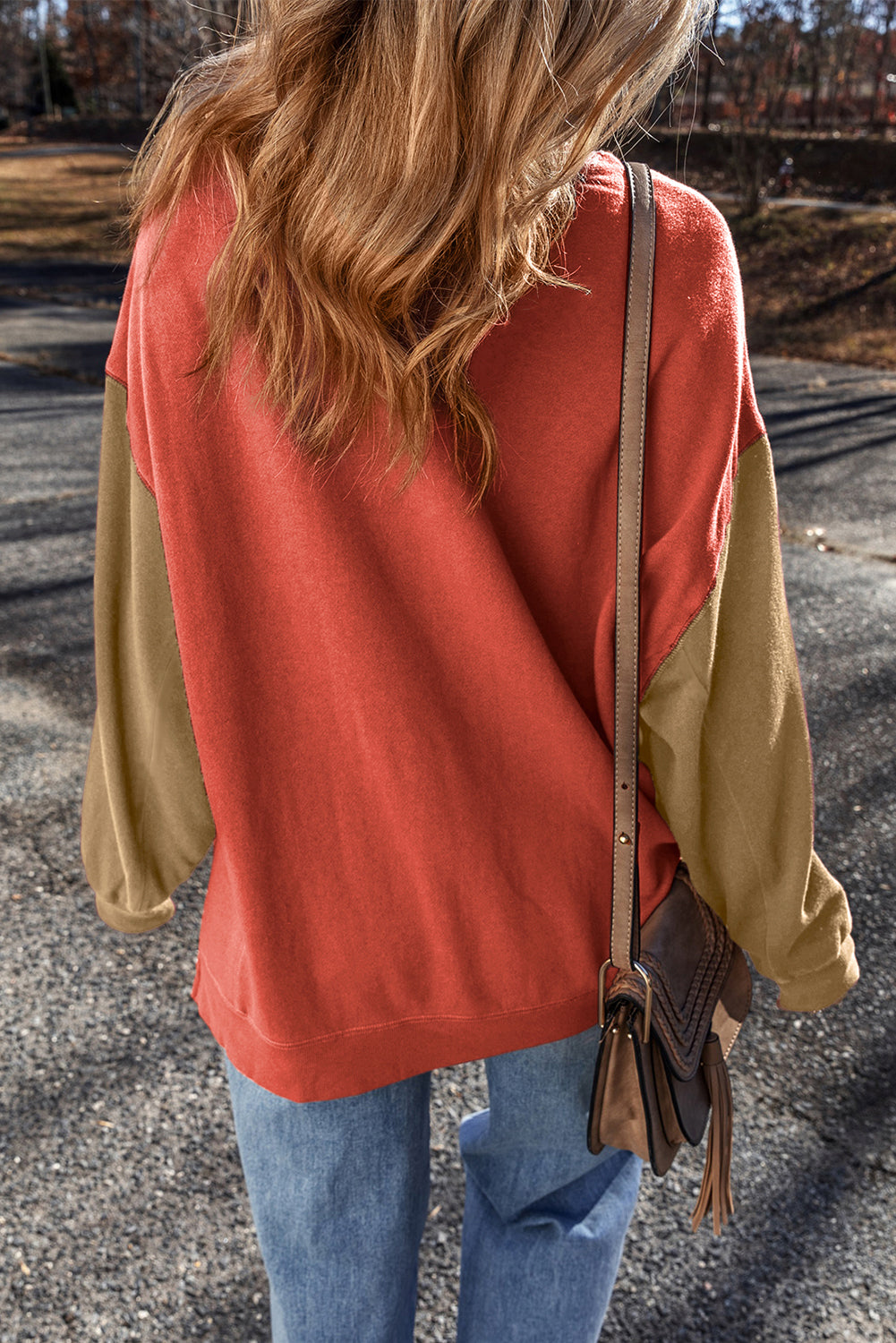 Two Tone Drop Shoulder Sweatshirt