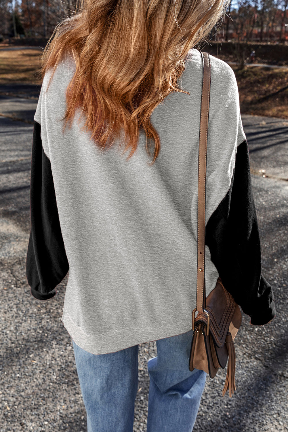 Two Tone Drop Shoulder Sweatshirt