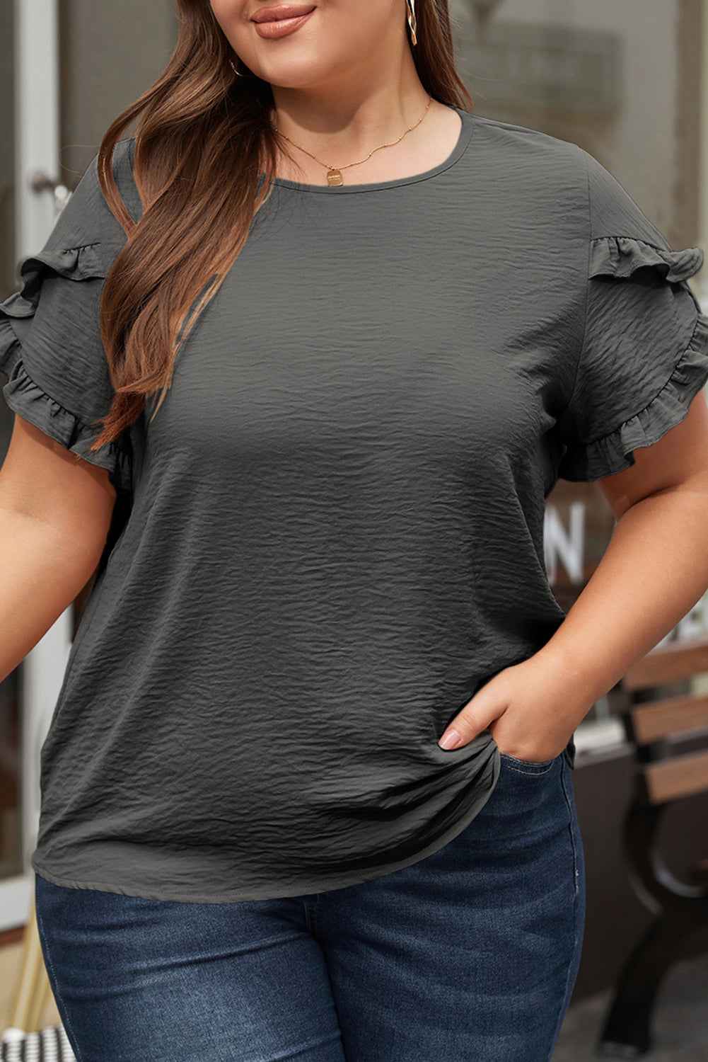 Everyday Ruffled Sleeve Top