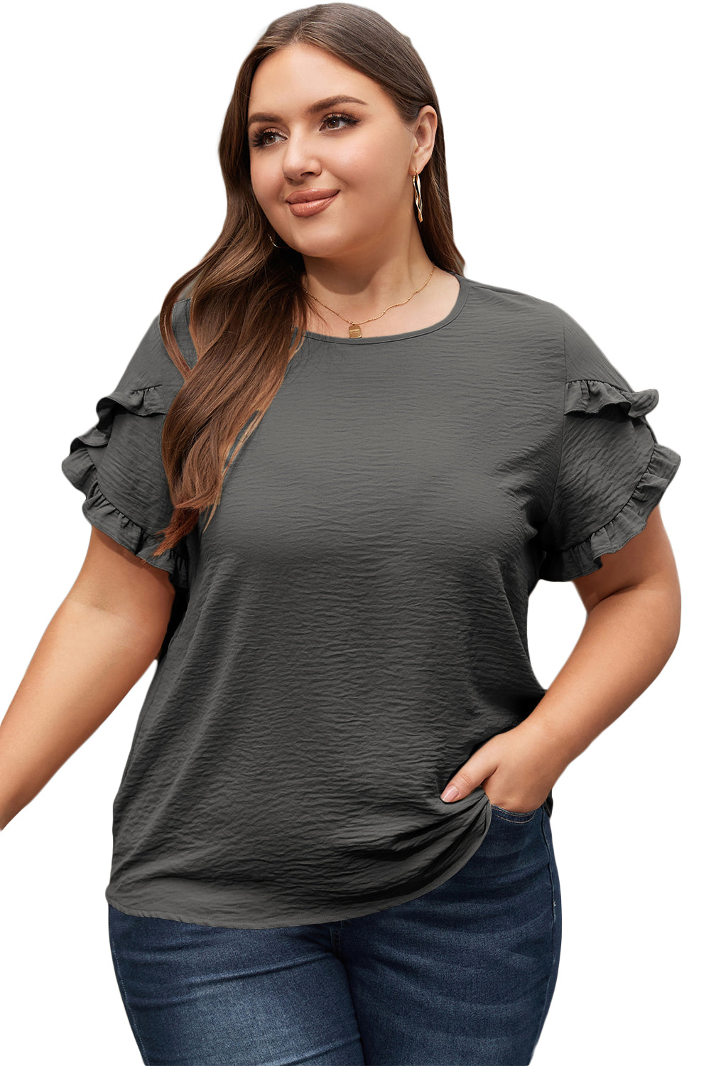 Everyday Ruffled Sleeve Top