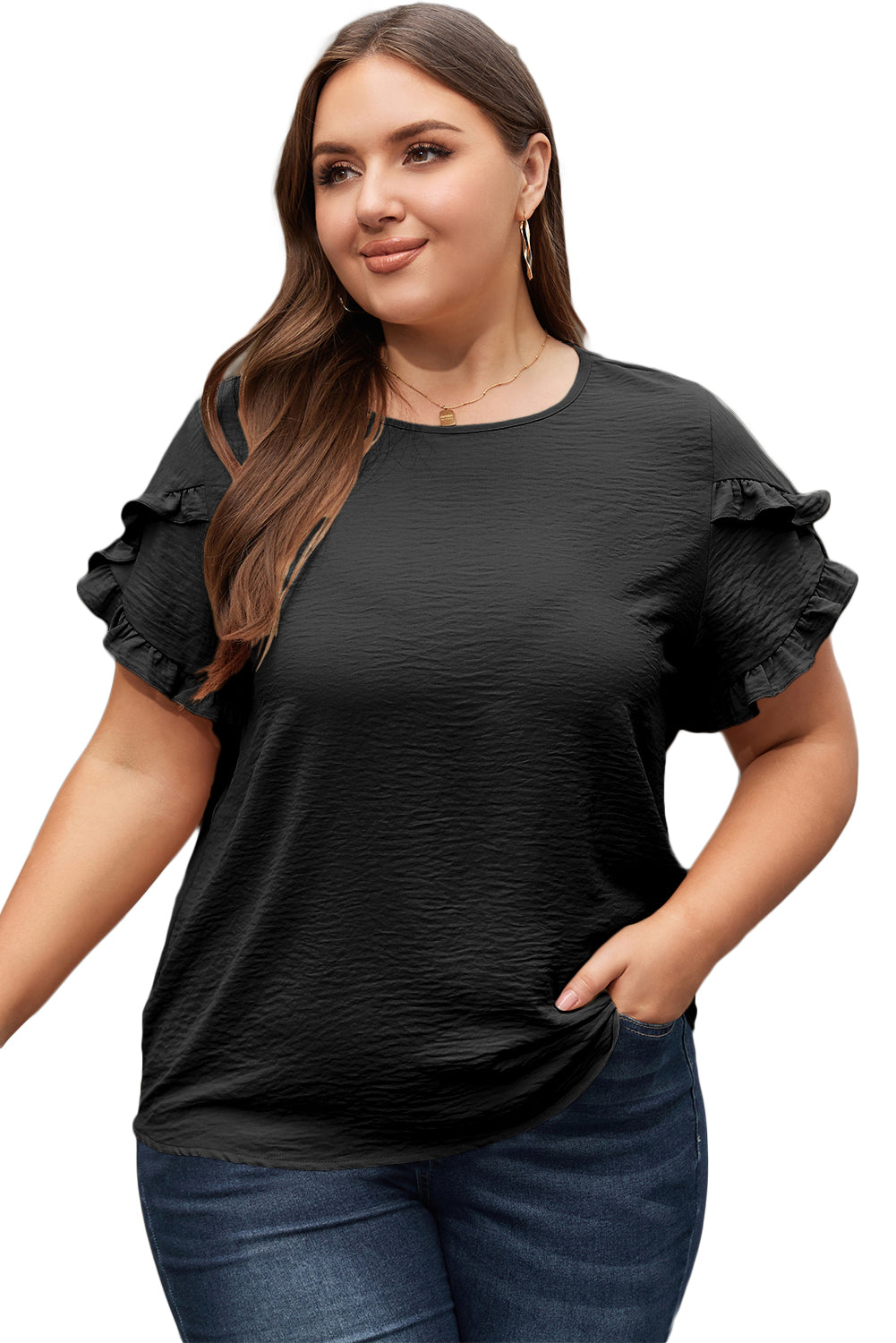 Everyday Ruffled Sleeve Top