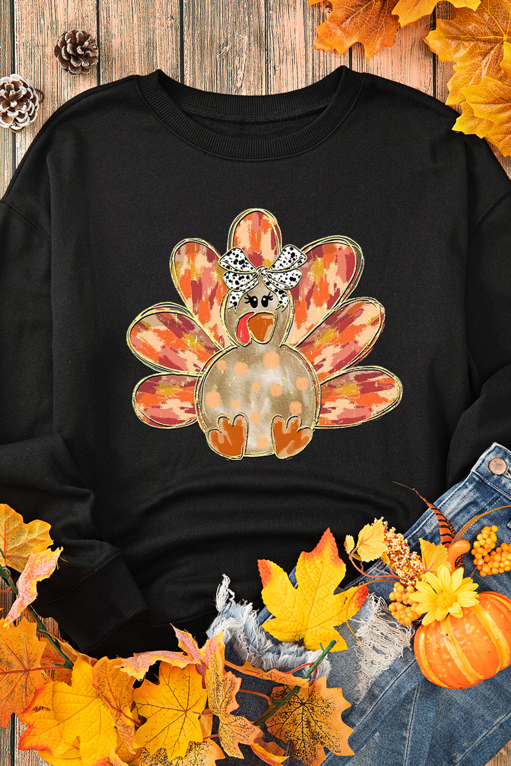 Black Thanksgiving Graphic Sweatshirt