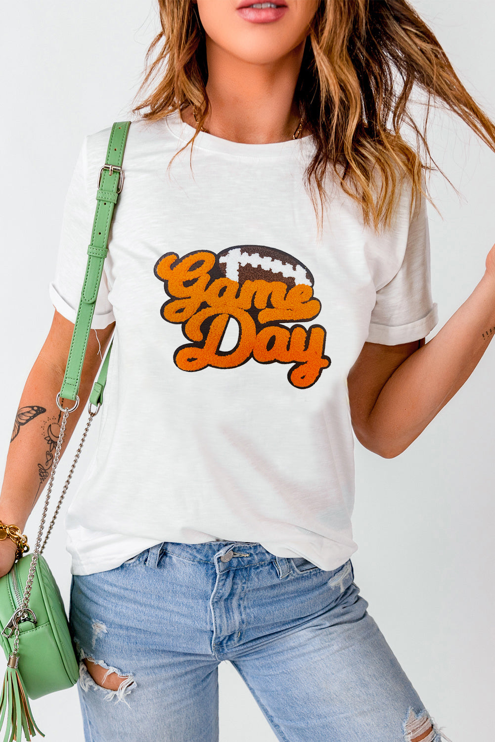 Chenille Football T Shirt