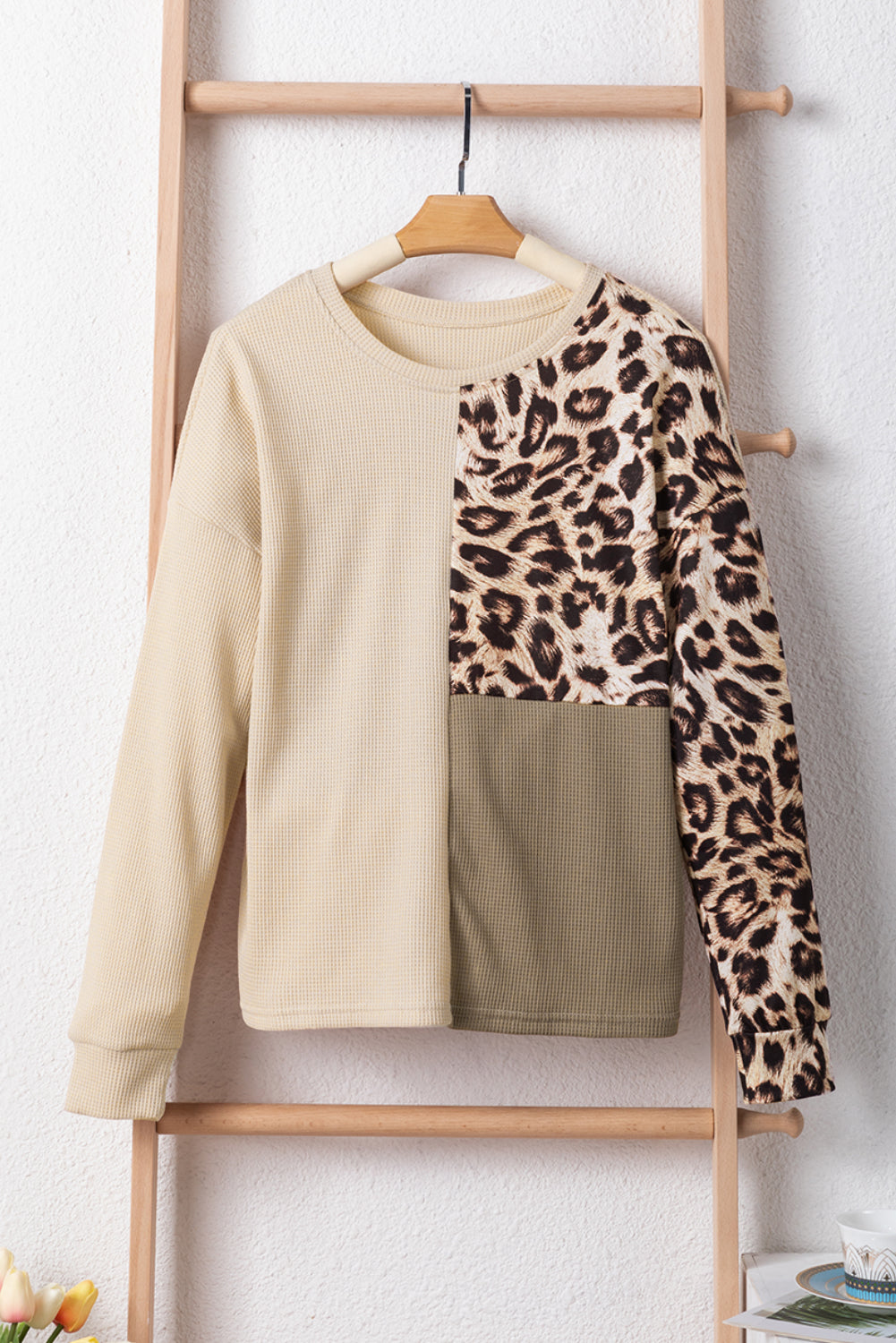 Waffle Knit Leopard Top