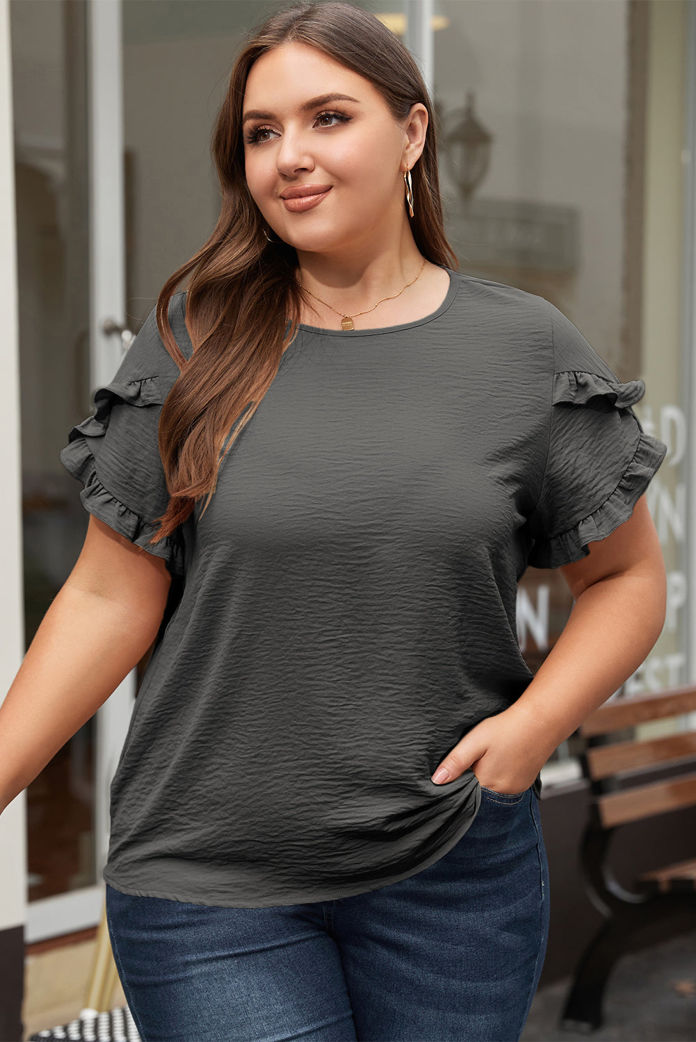 Everyday Ruffled Sleeve Top