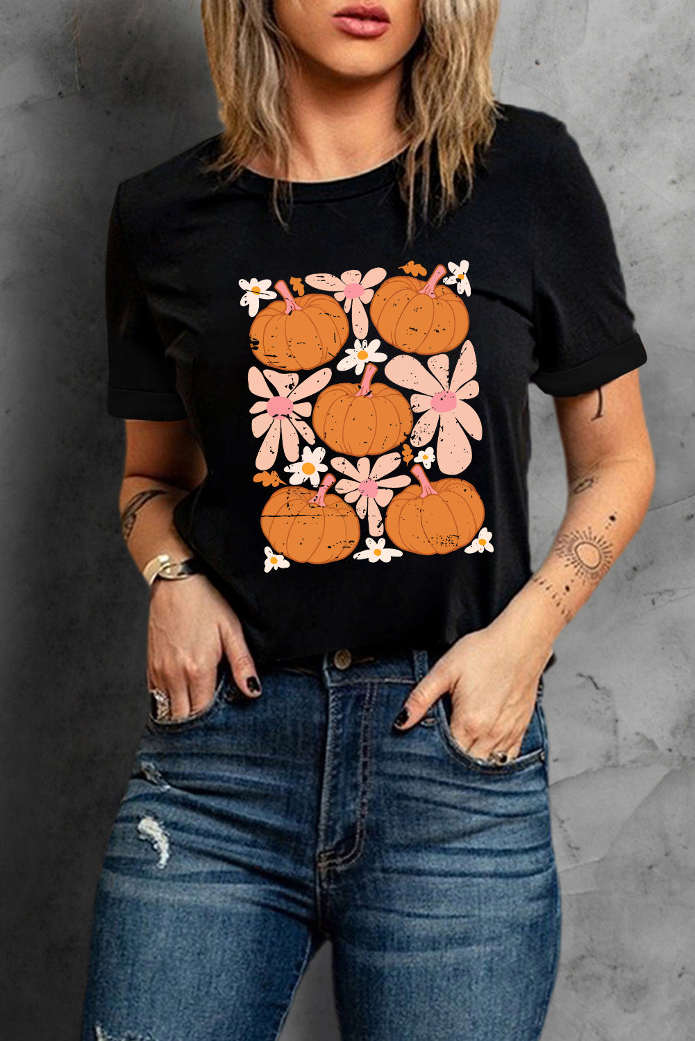 Pumpkin Flower Graphic Tee