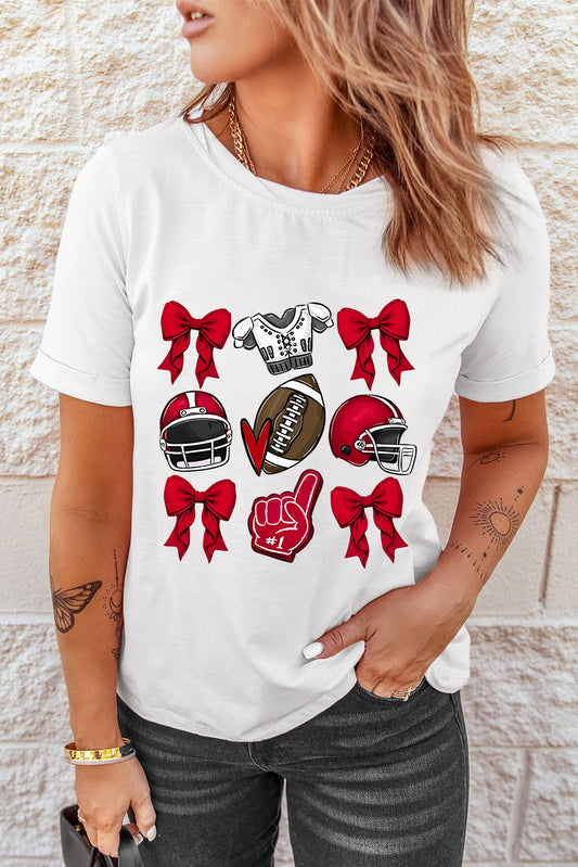 Cheer Bow Football Graphic Tee